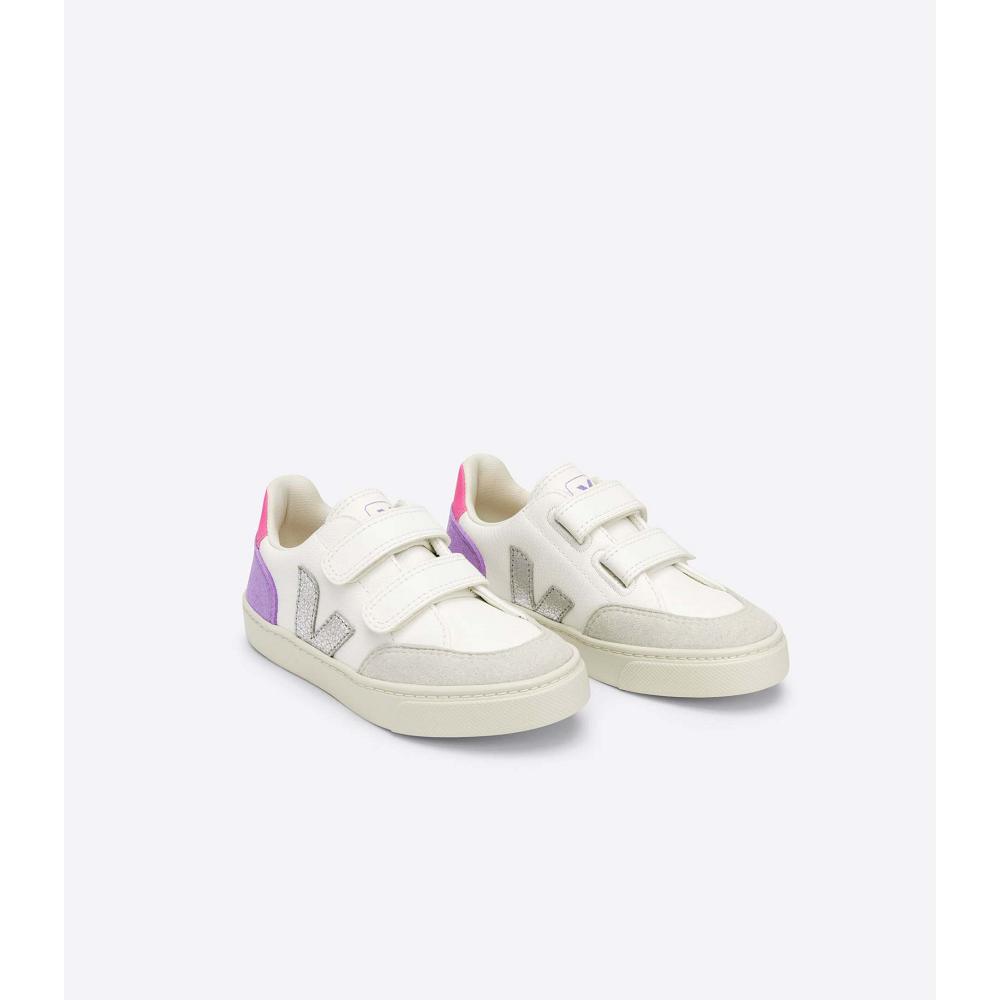 Veja V-12 CHROMEFREE Tenisky Detske White/Purple | SK 880JPQ